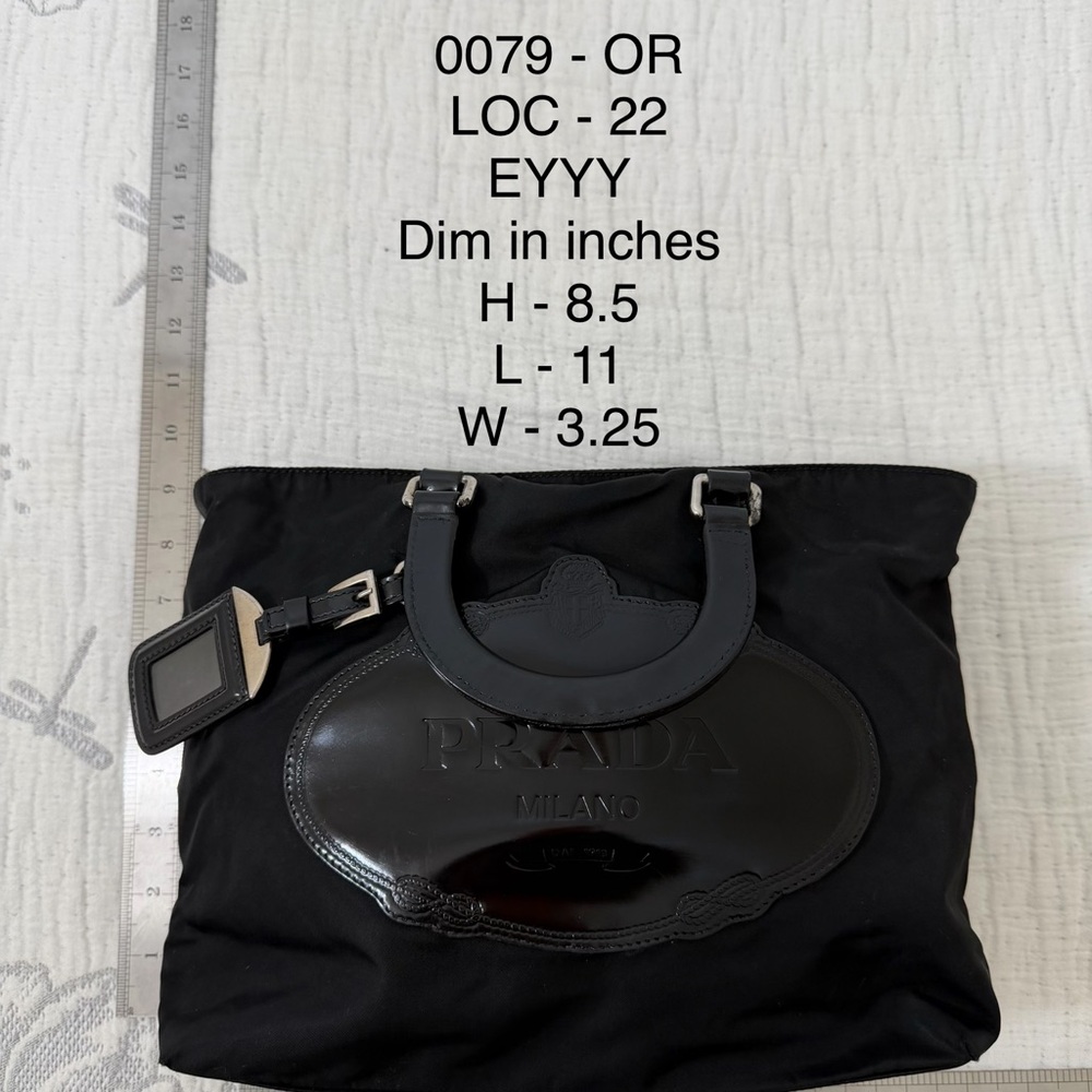AUTHENTIC Prada Black Leather Accent Bag